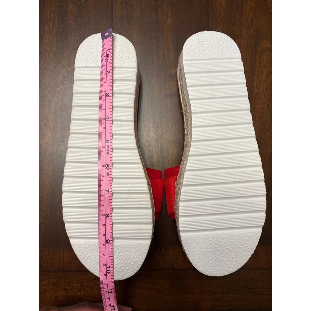 Womens‎ Red Bow Espadrille Platform Slide Sandals Slip On Summer Shoes